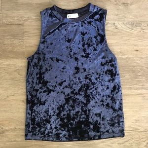 NWOT Navy crushed velvet tank
